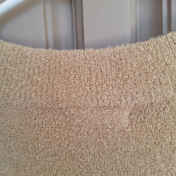 Worthington Sweater SzM V Neck Lng Slvs Super Soft Metallic Knit Nylon/Polyester - Picture 8 of 9
